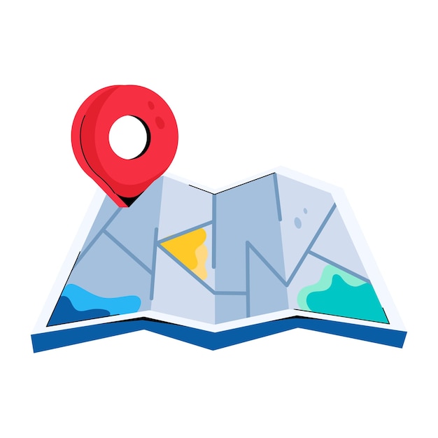 An editable flat icon of location map