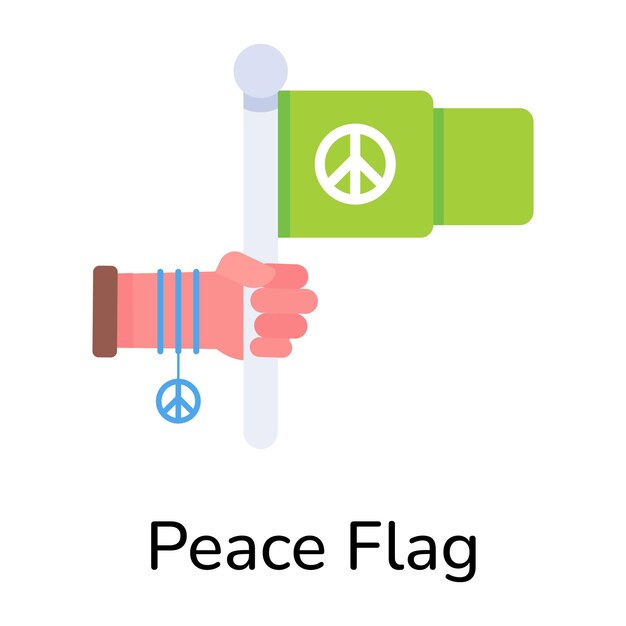 Vector editable flat icon of peace flag