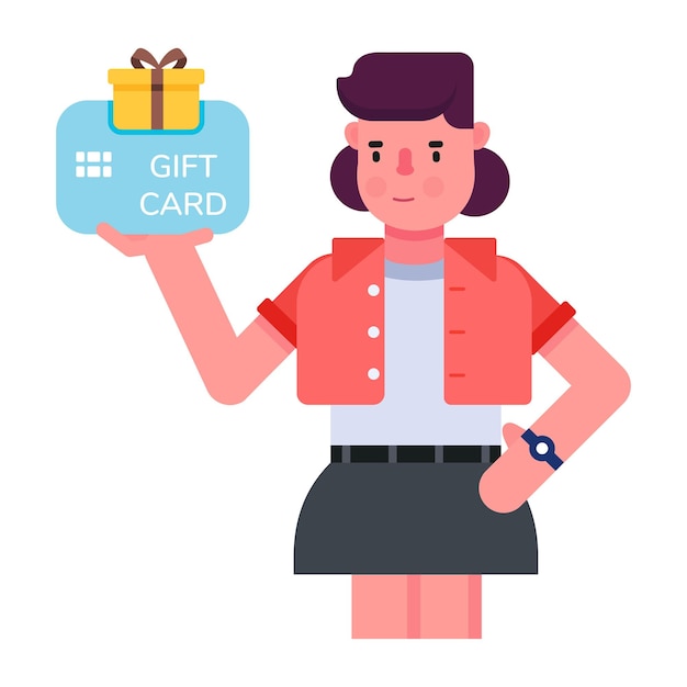 Editable flat icon of a shopping woman