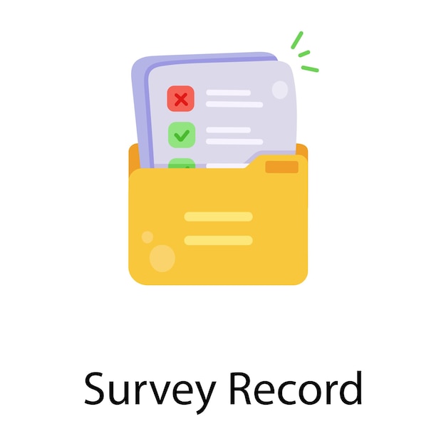 An editable flat icon of survey record