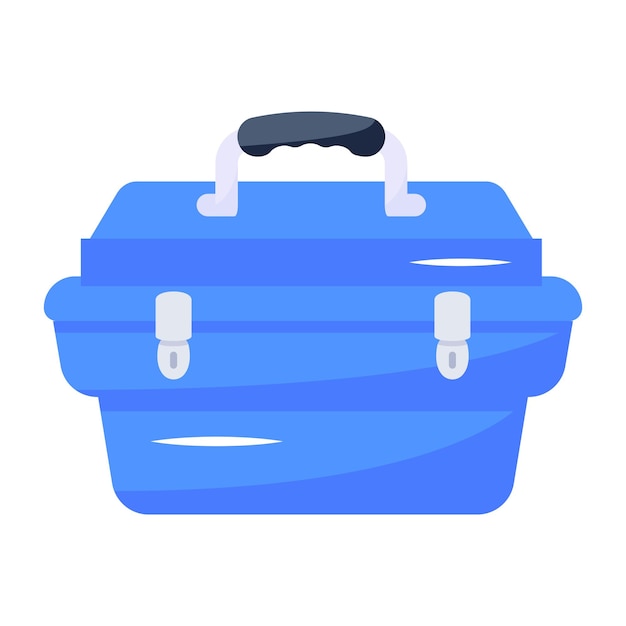 An editable flat icon of toolbox