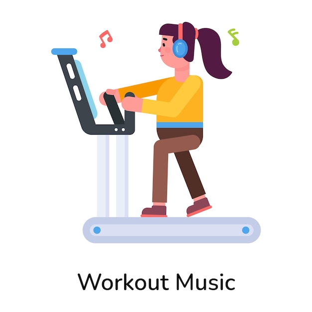 Vector editable flat icon of workout music