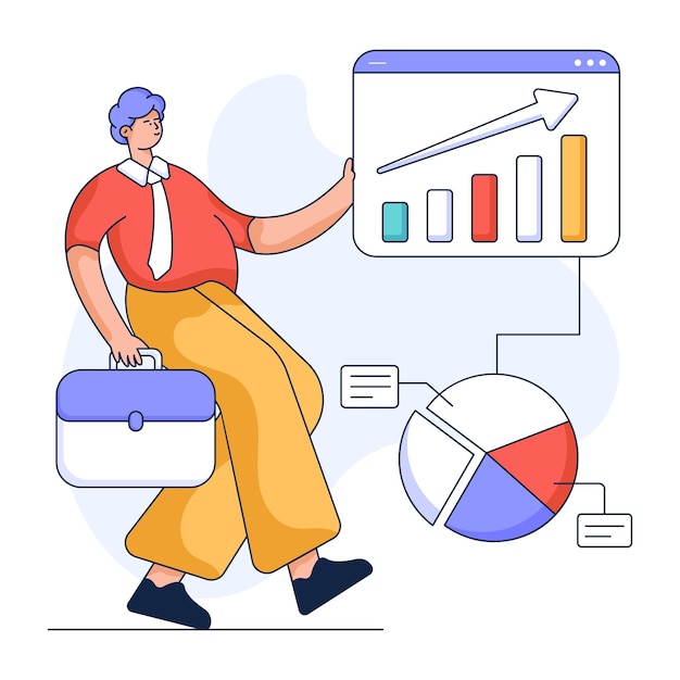 An editable flat illustration of business growth