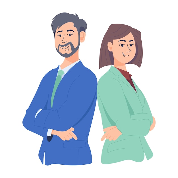 An editable flat illustration of happy employee