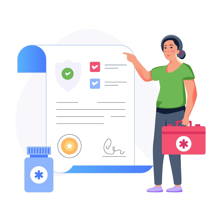 Vector an editable flat illustration of insurance policy
