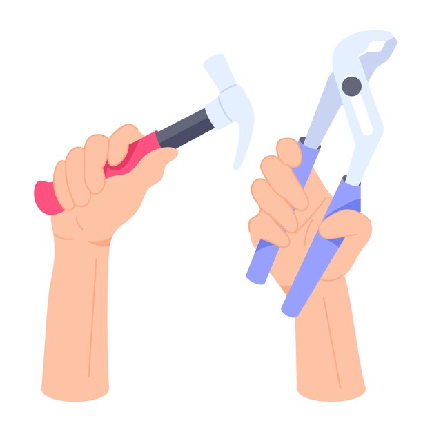 Vector an editable flat illustration of repair tools