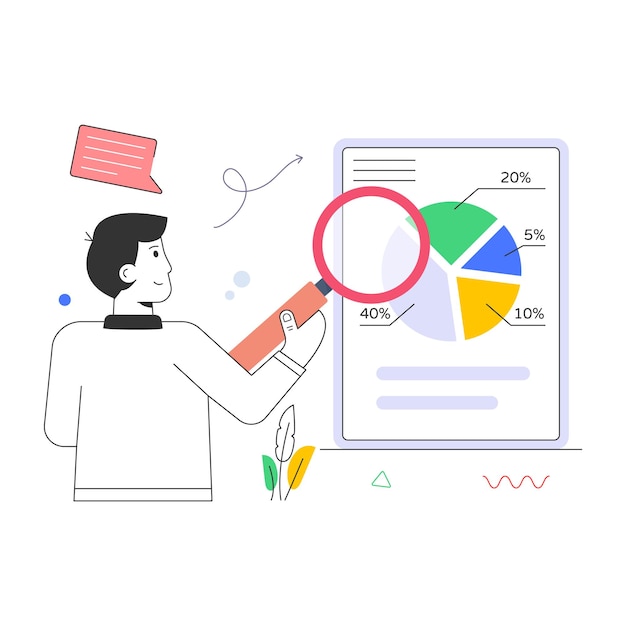 Vector an editable flat illustration of research data