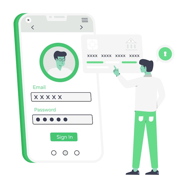 An editable flat illustration of secure payment