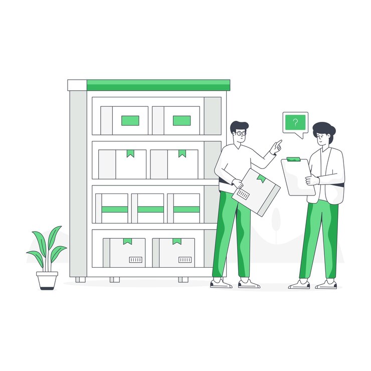 Vector an editable flat illustration of warehouse