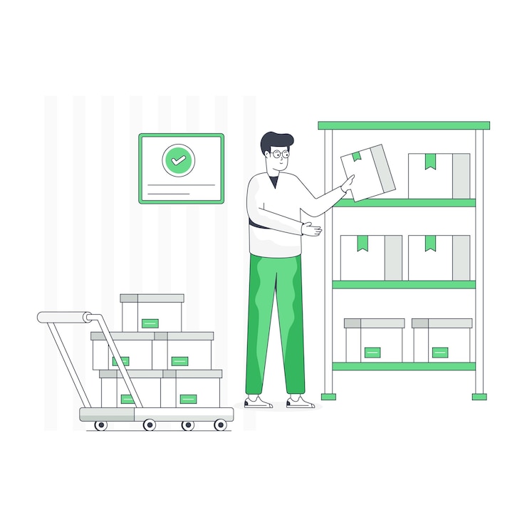 Vector an editable flat illustration of warehouse