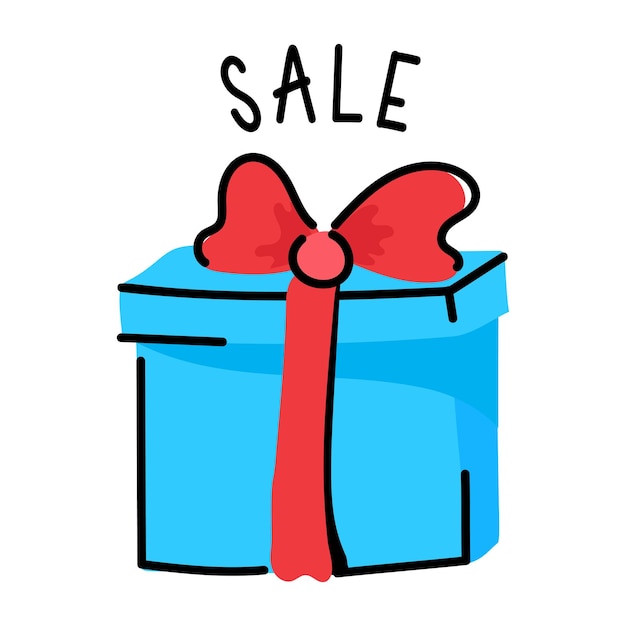 An editable flat sticker of gift sale