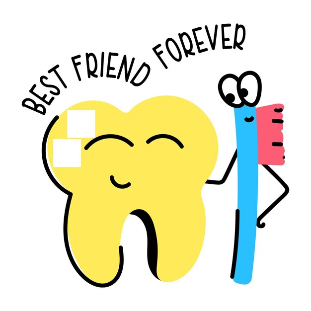 Vector an editable flat sticker of lifetime bff