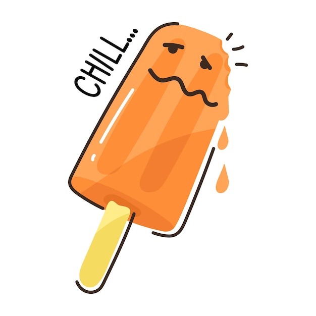 An editable flat sticker of popsicle