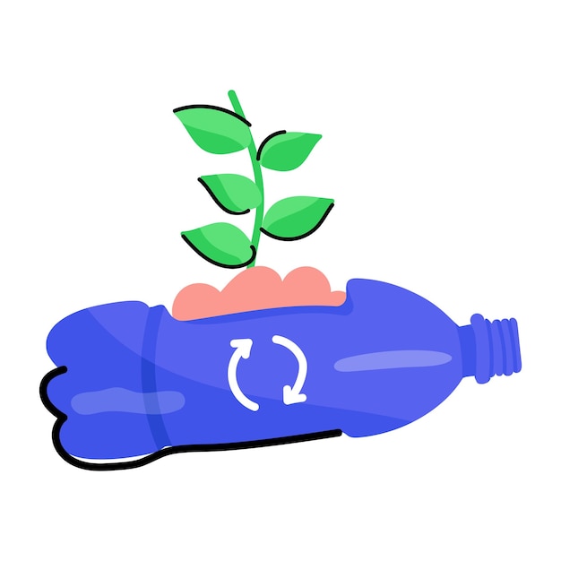 An editable flat sticker of recycle bottle