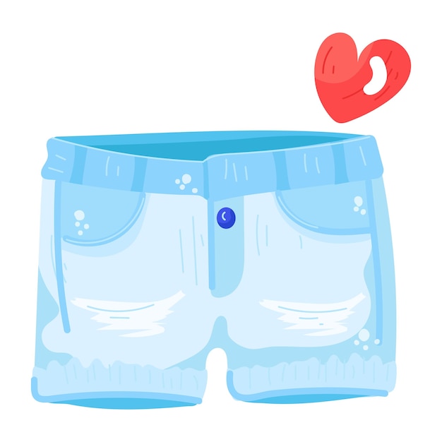 An editable flat sticker of shorts