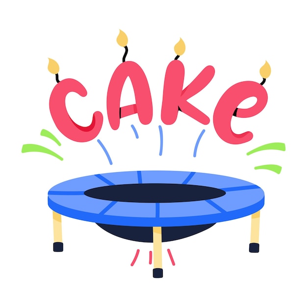 An editable flat sticker of trampoline