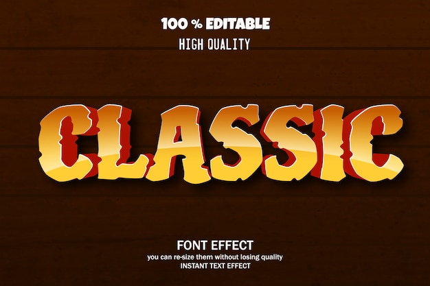 editable font effect, Classic text style