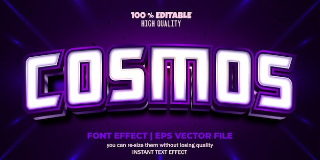 editable font effect Cosmos text style