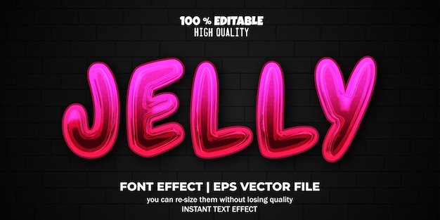 Editable font effect jelly text style