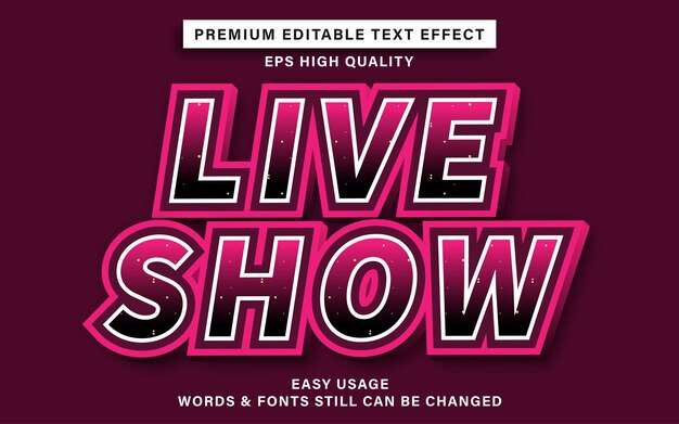 Editable font effect - live show