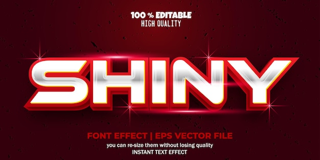 Editable font effect shiny text style