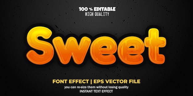 Editable font effect sweet text style