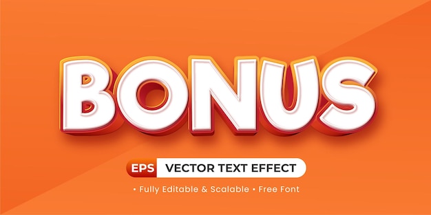 Editable font style bonus text effect with orange background