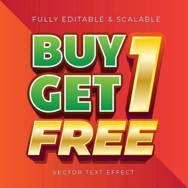 編集可能なフォント スタイル Buy 1 Get 1 Free Text Effect