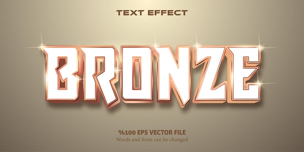 Editable font style with bronze-goldish effect bronze