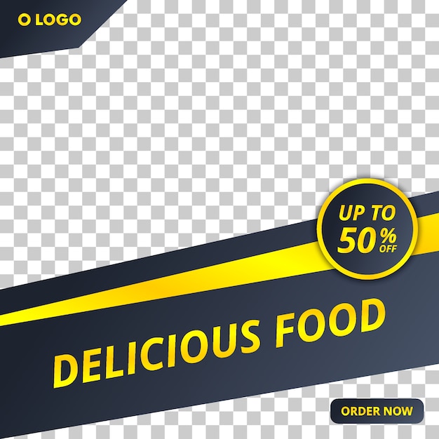 Editable food social media post template with modern style