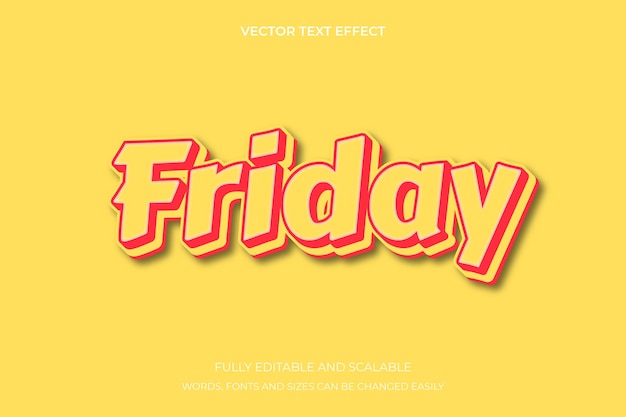 Editable Friday text effect text style