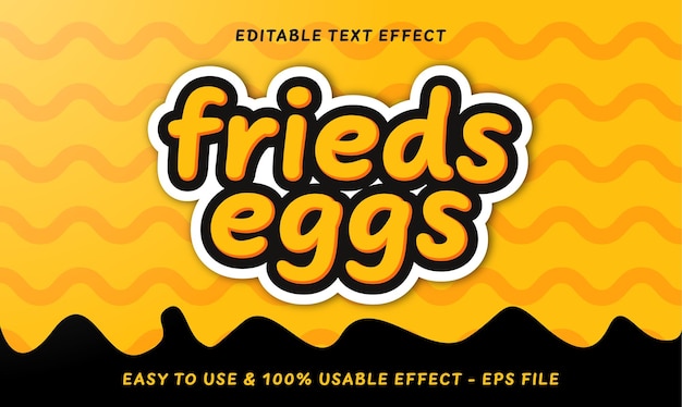 editable fried egg text effect