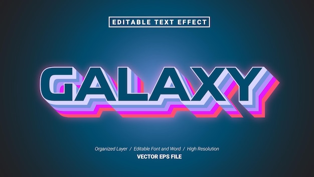 Editable Galaxy Font Typography Template Text Effect Style Lettering Vector Illustration Logo