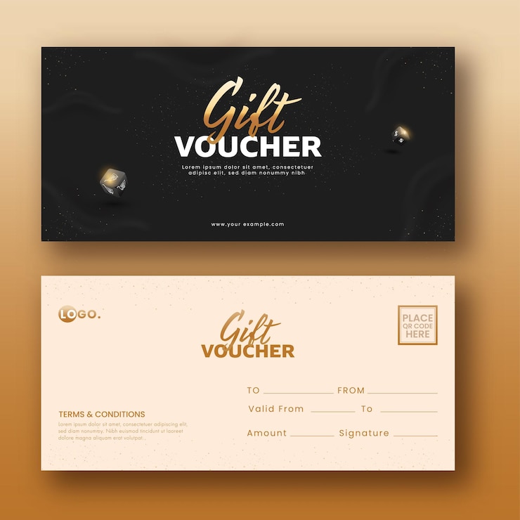Vector editable gift voucher banner or horizontal template with envelope for advertising