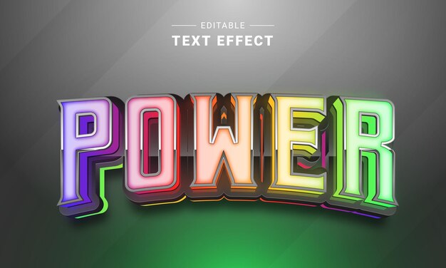 Vector editable glossy 3d text effect futuristic title