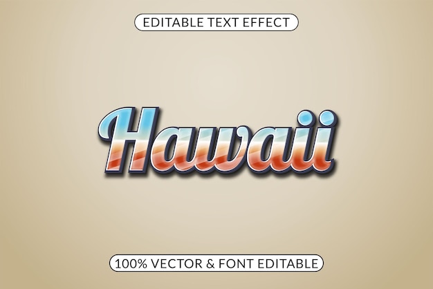 Vector editable glossy and retro hawaii text effects