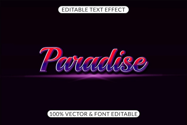 Vector editable glossy and retro paradise text effects