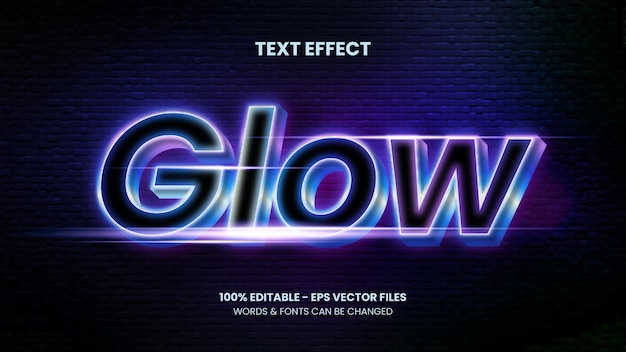 Editable Glow Text Effect Template