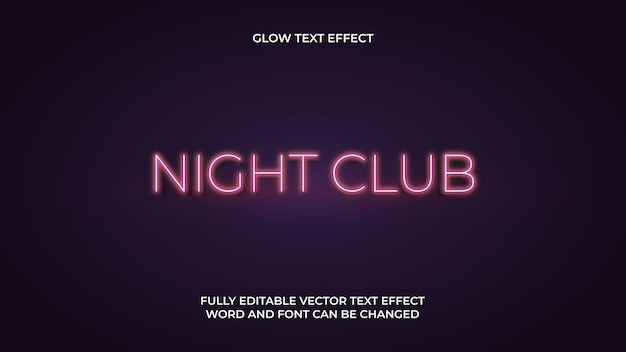 Editable glow text effect