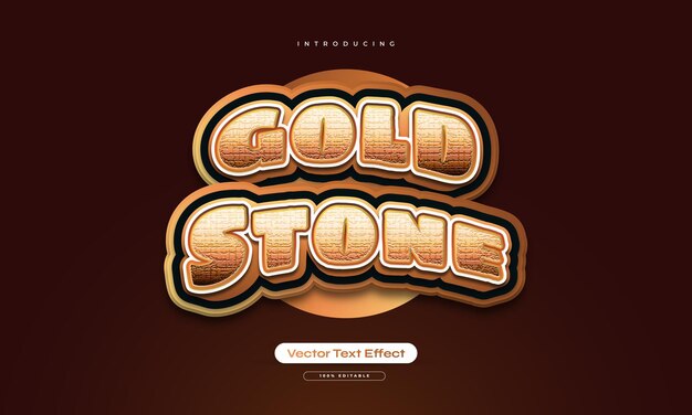 Editable Gold Stone Text Style with 3D and Texture Effect