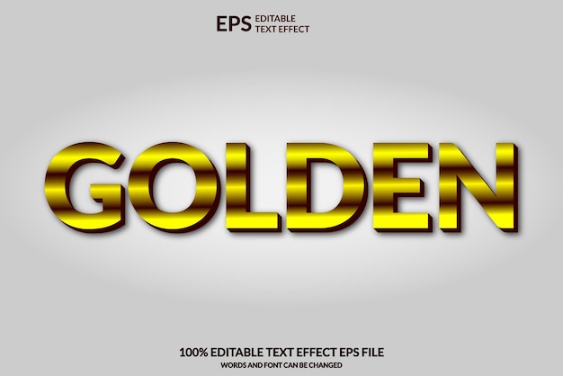 Editable gold text effect words and font can be changed