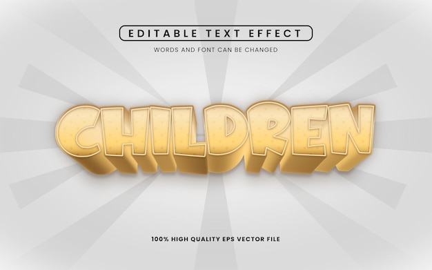 Editable golden children's text