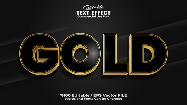 Editable Golden Outline Text Effect