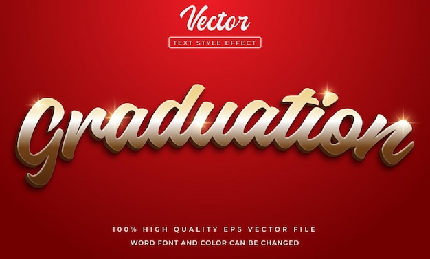 editable graduation text effect 3d style