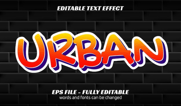 editable graffiti text effect with wall brick background