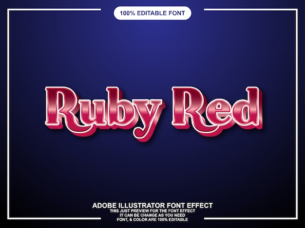 Редактируемый графический стиль ruby red глянцевый текст