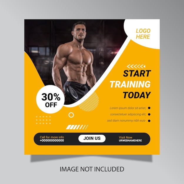 Editable Gym amp Fitness Social Media Post Templates Modern Designs for 2025
