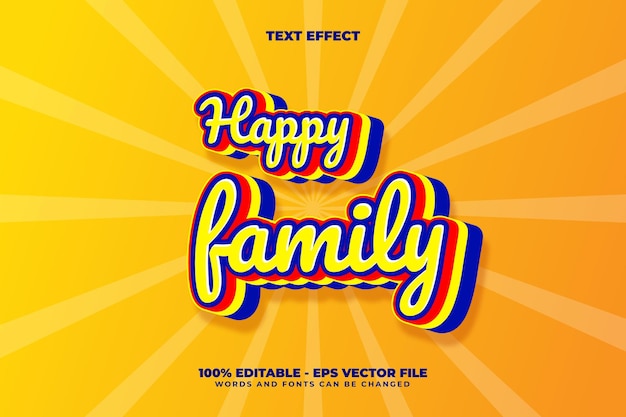 Editable happy family text effect