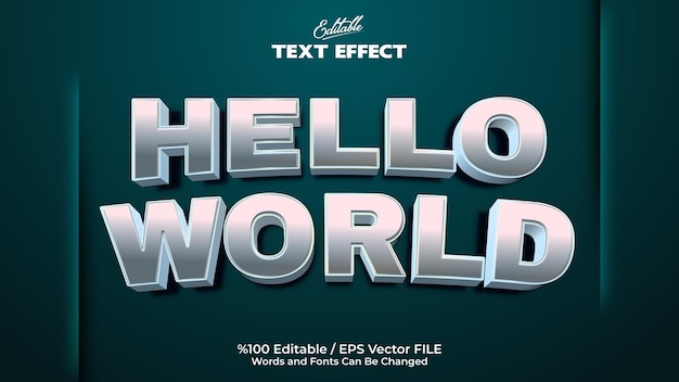 Editable hello world text effect