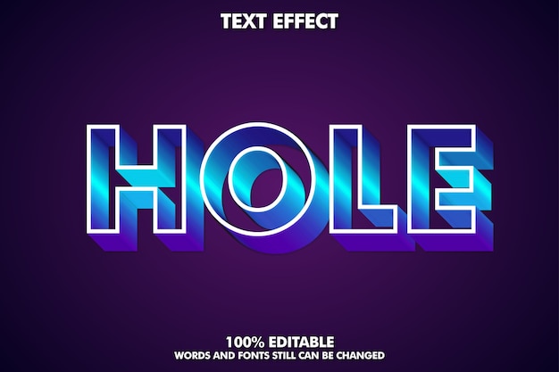 Vector editable hole text effect